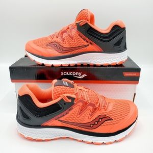 Saucony Guide ISO Vizi Red & Black Lace Up Sneakers